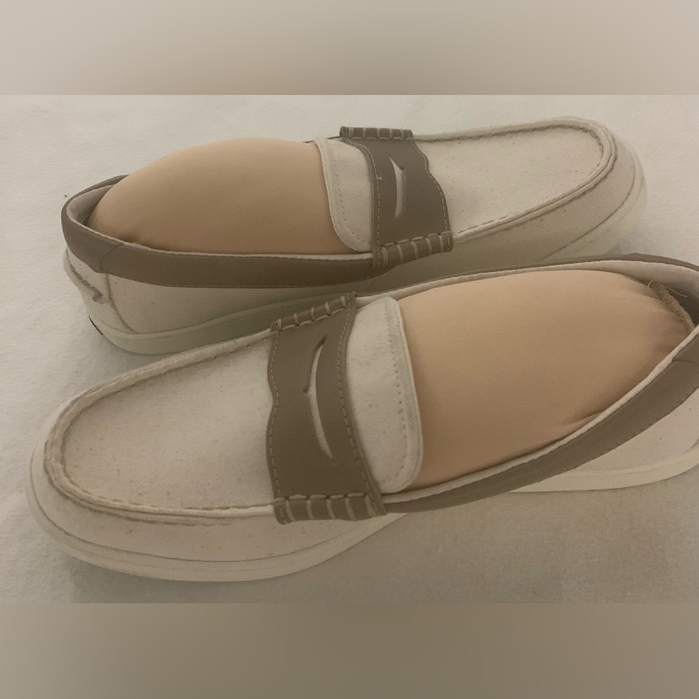 Cole Haan Nantucket C38573 Penny Loafer Mens Sz 8 M Ivory Canvas Slip On Shoes - Picture 10 of 15